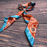 AVS835 WESTERN COWBOY PRINT SILK SCARF 36X36
