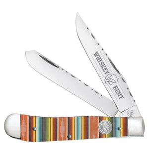 Whiskey Bent Trapper Pocket Knife Filework Twin Blade - Serape Sunrise KWB15F-15