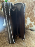 Double Zip Cowhide Wallet