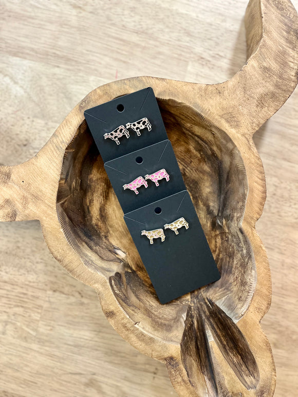 Cow Earrings - Three Colour Options CEEJ3