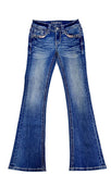 Horse Shoe w/Cowhide Trim Girl Boot Cut | GB61836ND