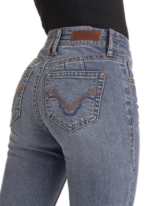HIGH RISE SIGNATURE EMBROIDERED TROUSERS