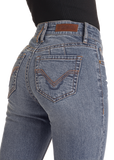 HIGH RISE SIGNATURE EMBROIDERED TROUSERS