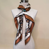 AVS833 WESTERN RODEO PRINT SILK SCARF 36X36