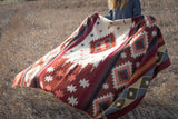 Andean Alpaca Wool Blanket - Western - Rust