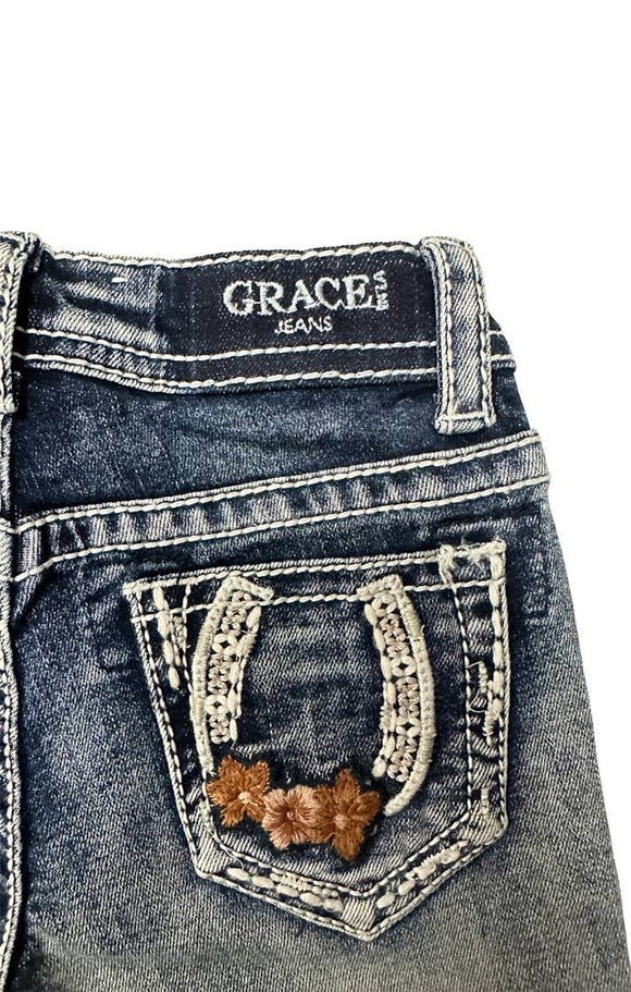 Horse Shoe/Floral A Little Girl Boot Cut | TBS700