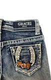 Horse Shoe/Floral A Little Girl Boot Cut | TBS700
