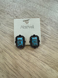 Natural Stone Rectangle Stud Earrings - AE1375