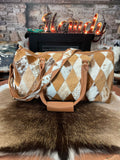 Diamond Pattern Cowhide Overnight Bag - #004