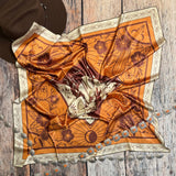 AVS837 WILD WEST PRINT SILK SCARF 36X36