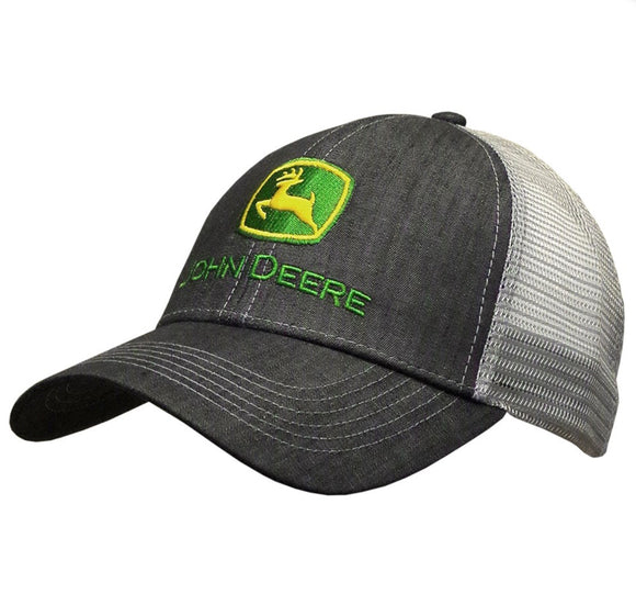 JD TWILL/TRUCKER MESH CAP-CHARCOAL