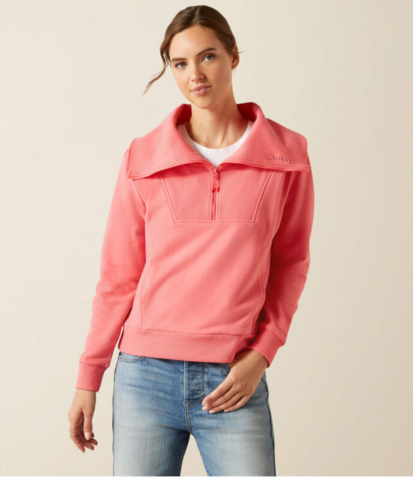 Ariat Fern 1/2 Zip Sweatshirt - CORAL PARADISE