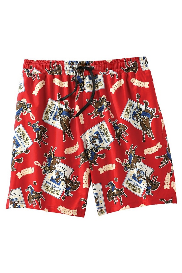 Cinch MEN'S RODEO SWIM TRUNKS - RED