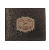 JD BROWN PEBBLE GRAIN LEATHER BI-FOLD WALLET - HISTORIC TRADEMARK PATCH