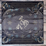 AVS872 POLKA DOT BRONCO PRINT SILK SCARF 36X36