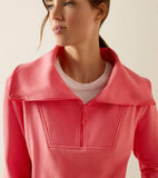 Ariat Fern 1/2 Zip Sweatshirt - CORAL PARADISE
