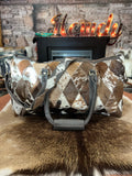 Diamond Pattern Cowhide Overnight Bag - #007