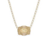 SpurWest Mini Belt Buckle Necklace (Initial) - Gold