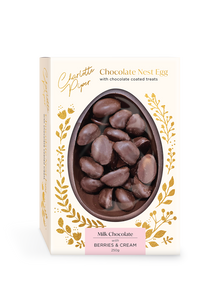 Milk Choc Nest Egg with Choc Coated Berries & Cream 250g (6)
