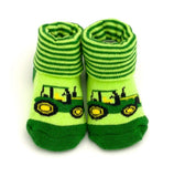 John Deere Infant Tractor Cuff Booties (0-6M)