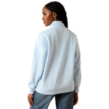 Ariat Women's Foundation Logo 1/2 Zip Sweatshirt - Nantucket Breeze 10071504