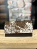 Cowhide and Leather Flap Wallet