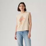 LEVI'S® WOMEN'S GRAPHIC BOXY TANK - Western Archival Faded Cowboy Oatmeal Heather