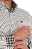 Cinch MEN'S TENCEL™ STRIPED BUTTON-DOWN WESTERN SHIRT - WHITE