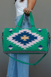 Green, Lt. Pink & Blue Western Duffel