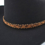 Genuine Horsehair 5 Strand Braided Hat Band with Single Tassel - Sundown