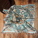 AVS-855 AZTEC CACTI PRINT SILK WILD RAG 36X36