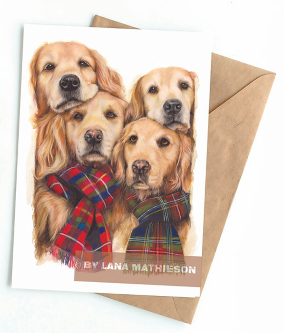 Goldies of the Glen | Golden Retriever Greeting Card