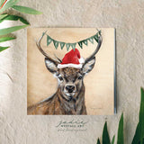 Stag 'Santa's Little Helper' - Christmas Card