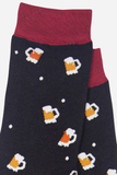 Men's Bamboo Socks - Black, Beer Party