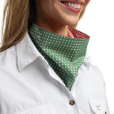 Carlee Double Sided Scarf - EUCALYPTUS & WHITE MINI SPOTS/ROSEWATER & WHITE MINI SPOTS SCF2637