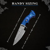 10' Handmade damascus steel knife with leather sheath