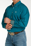 Cinch Men's Solid Teal Button Down Shirt MTW1105777