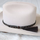 Genuine Horsehair 5 Strand Braided Hat Band with Single Tassel - Espada