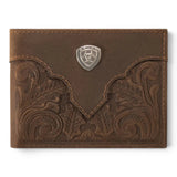 ARIAT BIFOLD WITH REMOVABLE PASSCASE WALLET EMBOSSED MEDIUM BROWN - A3569044