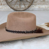 Genuine Horsehair 6 Strand Braided Hat Band with Single Tassel - Gambler
