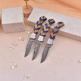 6.5' Artistic handle damascus folding knife, Pocket Knife