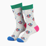 Men's Bamboo Socks - Grey/Rainbow, Highland Cow