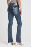 Steer Head Colorful EMB Mid-Rise Boot Cut 34" | EB-61937