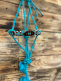 Beaded Rope Halter - Turq BRHT002