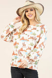 AV1172-MICHAELA WESTERN PRINT RELAXED SWEATSHIRT