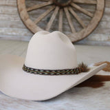 Genuine Horsehair 6 Strand Braided Hat Band with Single Tassel - Green