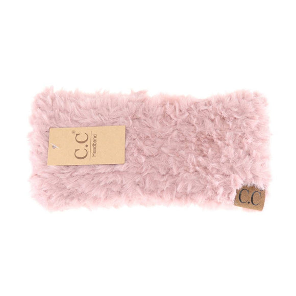Faux Fur Women's Fashion Headband: Rose