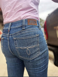 JUSTIN WOMENS A3 1879 MID RISE BOOT CUT JEAN