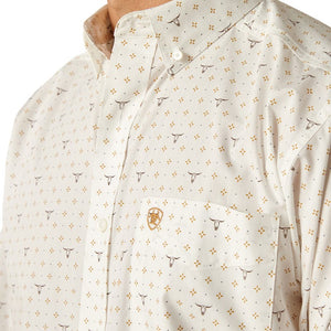 ARIAT MEN'S EDMOND WHITE CLASSIC FIT LONG SLEEVE BUTTON DOWN SHIRT 10051262