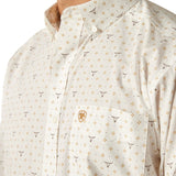 ARIAT MEN'S EDMOND WHITE CLASSIC FIT LONG SLEEVE BUTTON DOWN SHIRT 10051262